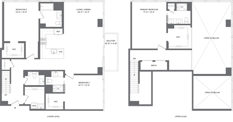 Floor plan for 3 beds, 3.5 baths, 1862 sqft